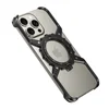 Metal Magnetic Case For iphone 16 Pro Max Cover 16 Plus 15 14 13 Aluminum Alloy Rimless Bumper Built-in 360° Invisible Holder 2