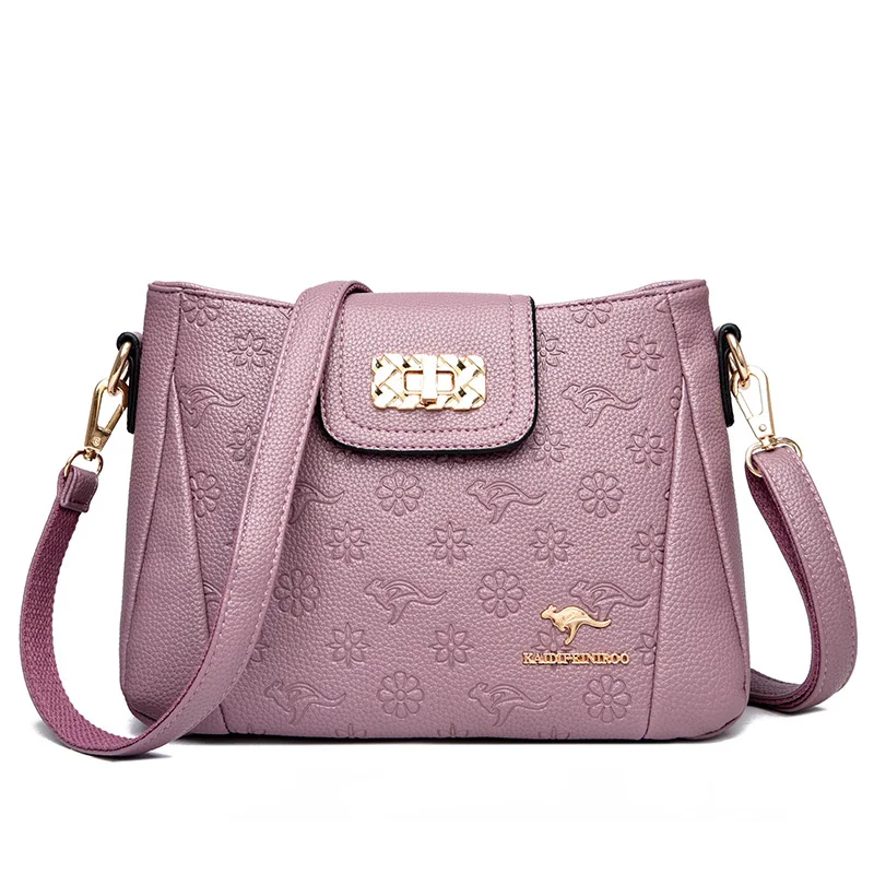 Women Leather Printing Handbag er Shoulder Crossbody Hand Bags for