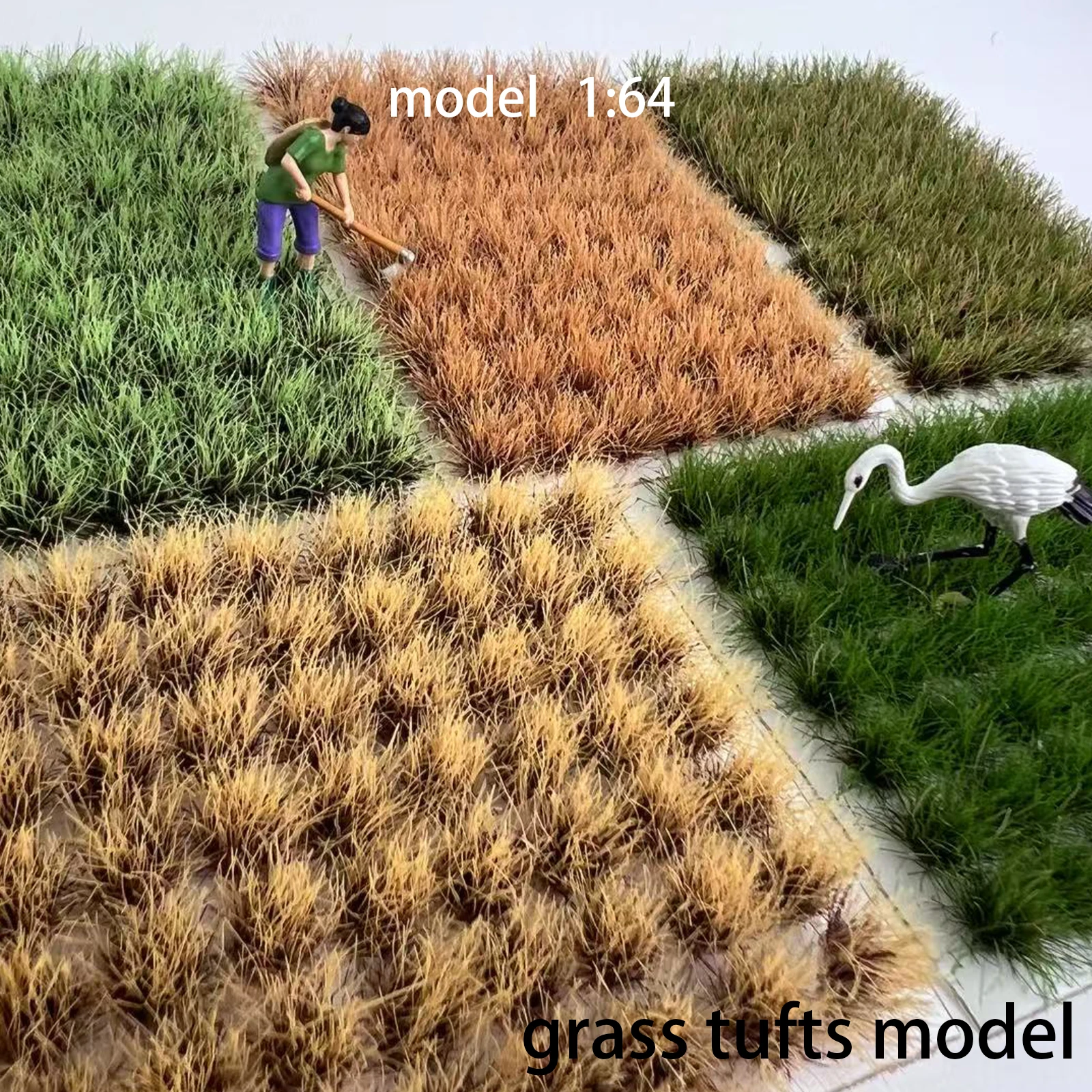 Künstliche Miniatur statische Grasbüschel Modell buschige Pflanze für HO N OO DIY Modellbau Wargaming Landschaft Gartenmaterialien 70 Stück – Detail 5