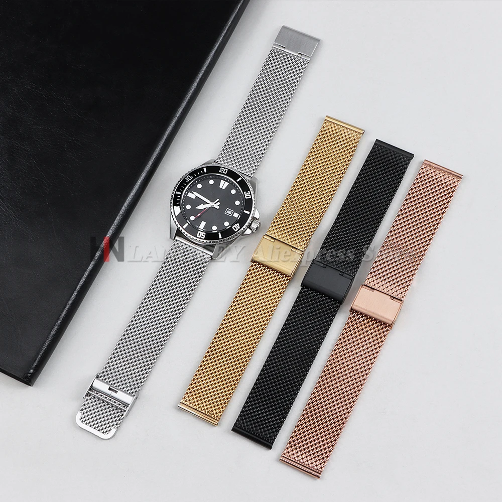 Elegant Milanese Mesh Stainless Steel Watchband Bracelet