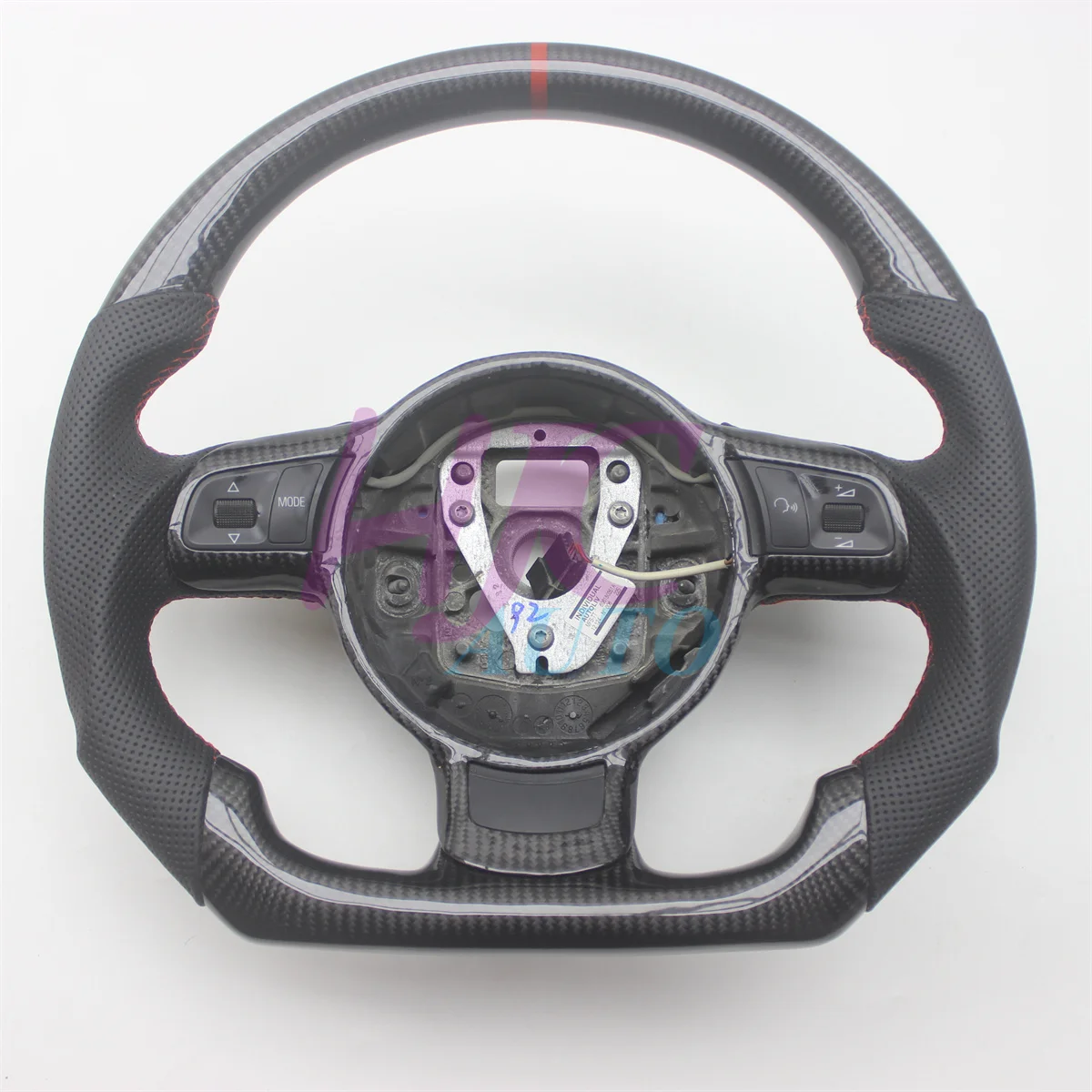 아우디 TT MK2 가죽 진짜 탄소 섬유 스티어링 휠 교체품, 2006-2014