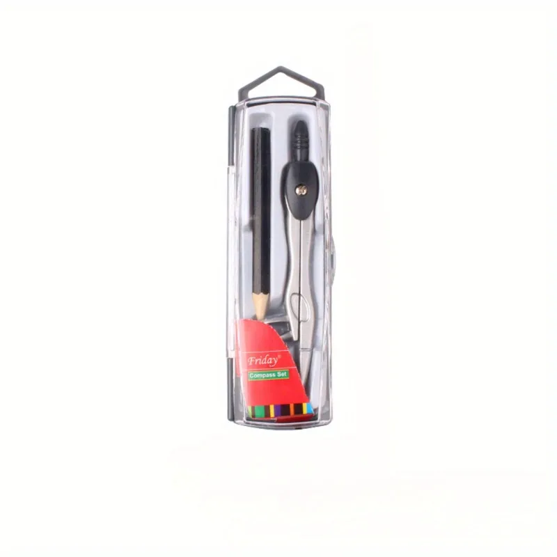 2개의 금속 나침반 세트, 원을 그릴 수 있는 잠금 도구, 학생 및 제도용으로 최대 0.39인치 펜까지 사용 가능