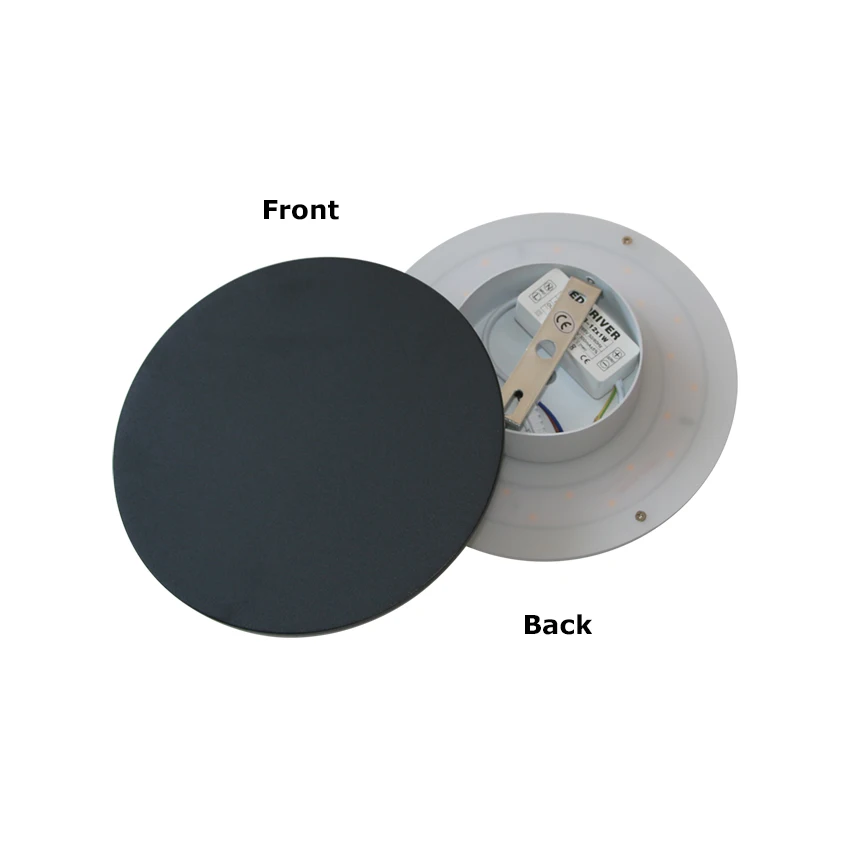 현대 LED 벽 램프, 실내 홈 데코, 흑백 알루미늄 벽 조명, 원형 디자인, AC90-260V