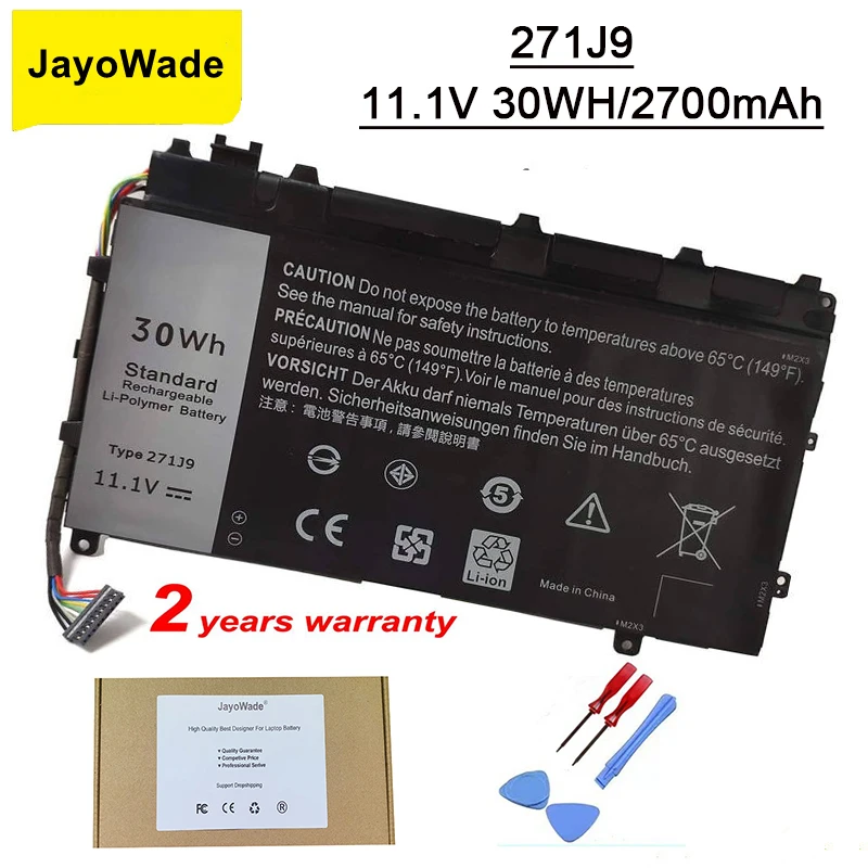 

JayoWade 271J9 11.1V 30Wh Laptop Battery For Dell Latitude 13 7000 7350 GWV47 0GWV47 YX81V 271J9 Notebook Battery