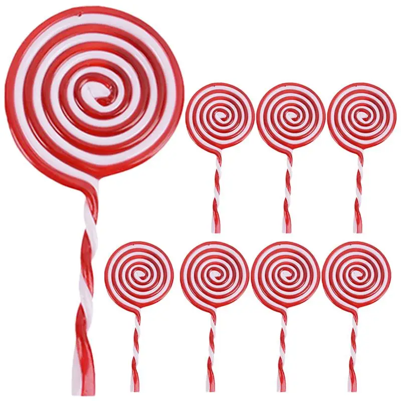 

8Pcs Christmas Candy Lollipop Ornament Hanging Decoration Candy Pendant Christmas Lollipop Pendant Christmas Tree Decor Pendant