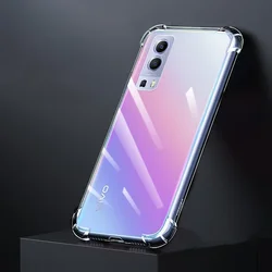 Enhanced Shockproof Transparent Phone Case with Reinforced Corners and Soft Protective Bumper for VIVO Y72 5G Global (Clear)