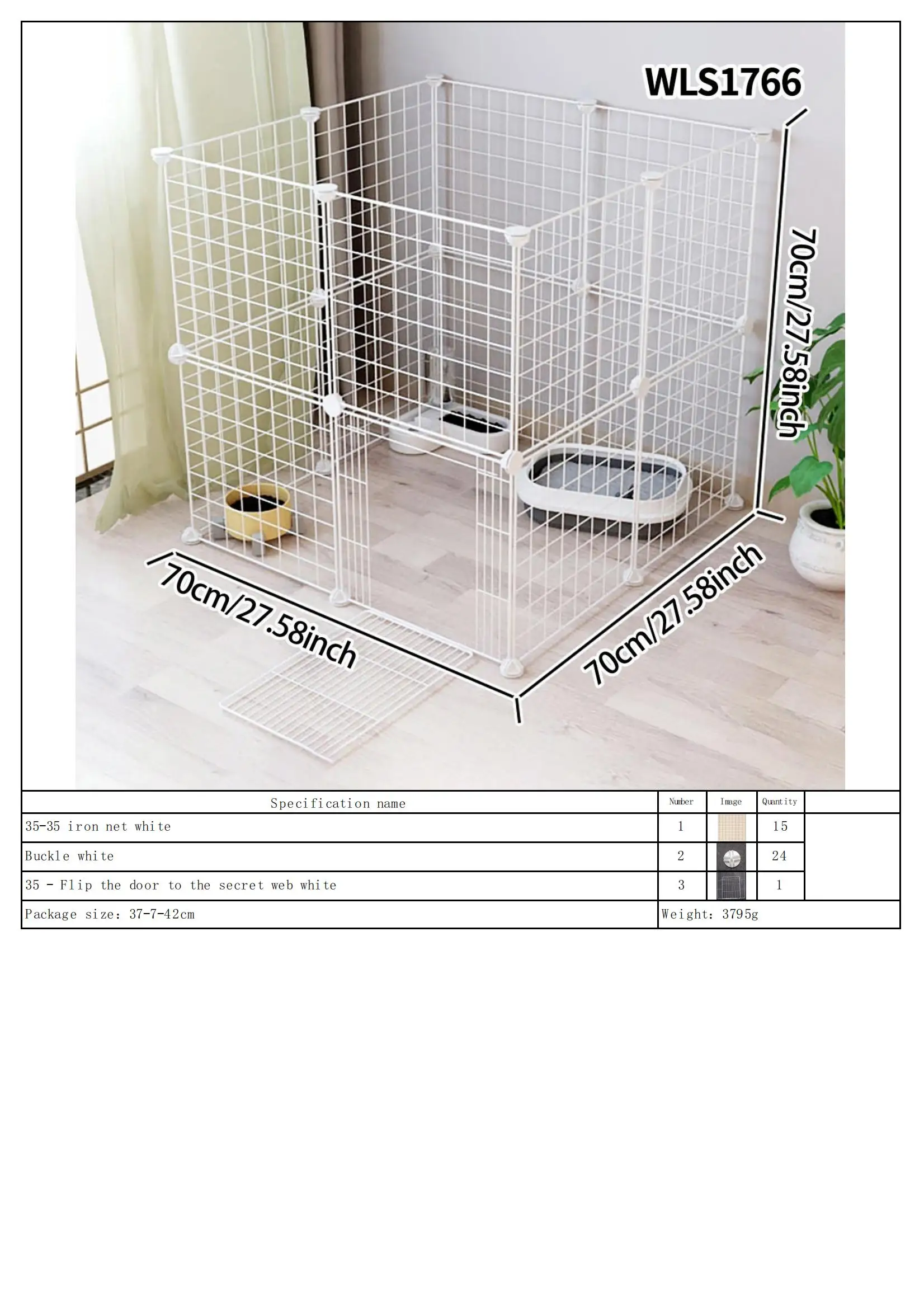 سياج الحيوانات الأليفة الداخلي مع بوابة شبكية حديد...