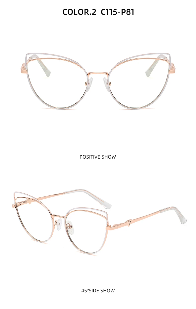 Anti Blue Light Glasses Women 2022 Fashion Cat Eye Eyeglasses Frames Can Be Equipped with Myopia Lenses Prescription Eyewear blue blockers