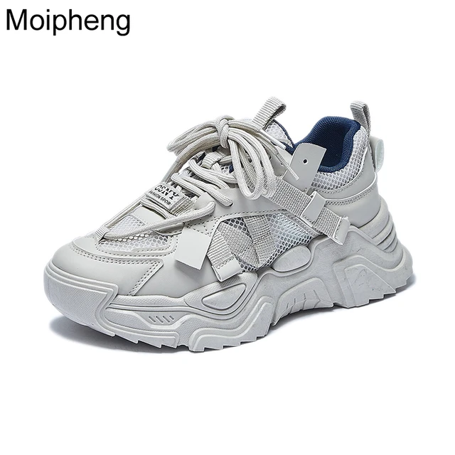 Moipheng New Spring Chunky Sneakers Women Breathable Shoes Big