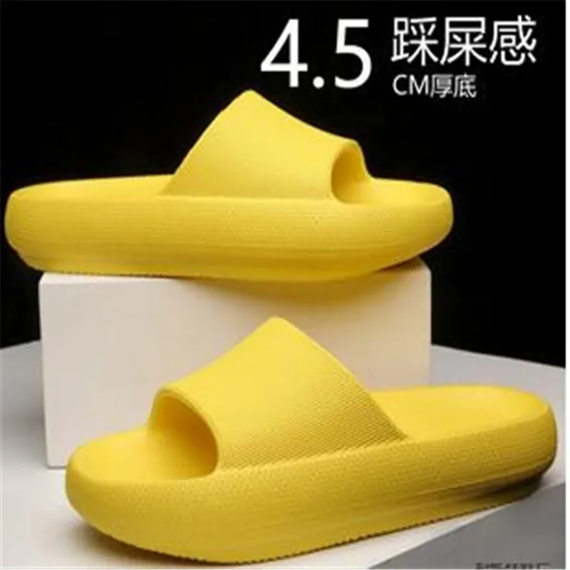 

2023 Women Summer Soft Slippers Fashion Thick Platform Bathroom Home Men Indoor Non-Slip Anti-Slip Female Cloud Cushion Slides