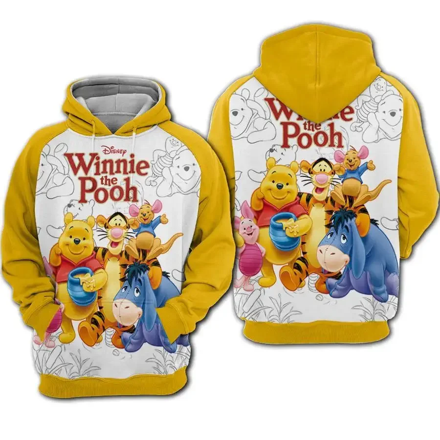 Felpe Con Cappuccio Disney 3D Winnie The Pooh Felpa Con Cappuccio Winnie The Pooh And Friends Felpa Con Cappuccio Bianca Gialla Carino Splendido Costu
