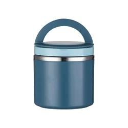 Insulated Stainless Steel Lunch Container with Handle - Portable Soup and Food Jar (1000ml blue)
