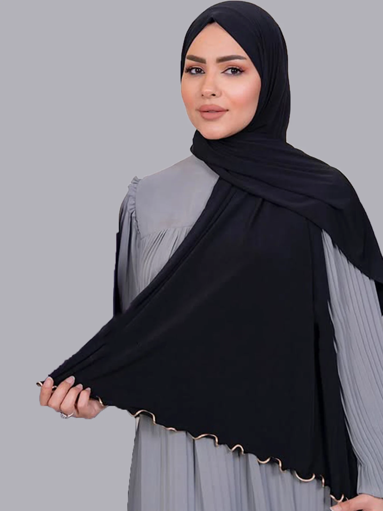 Stylish Black Muslim Hijab Sd0e67758480c488dbe2c6daf05c52ba9H