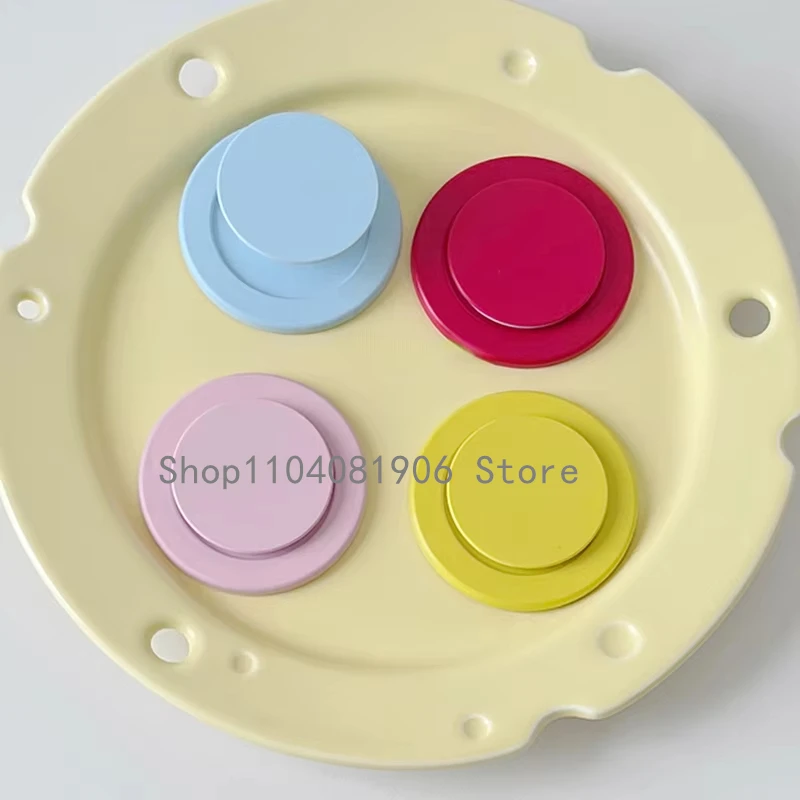 귀여운 Coloful 실리콘 라운드 마그네틱 홀더 그립 Tok Griptok 전화 스탠드 홀더 패드 Magsafe Smart Tok 용 iPhone 15 지원