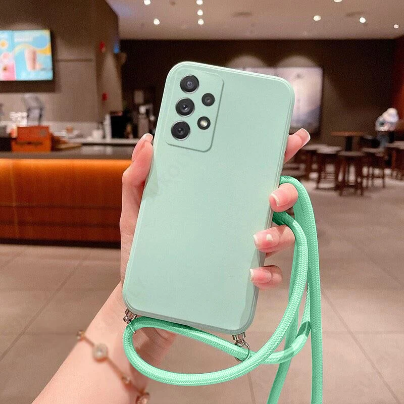Premium Liquid Silicone Crossbody Strap Case for Samsung Galaxy - Sleek and Protective Lanyard Cover