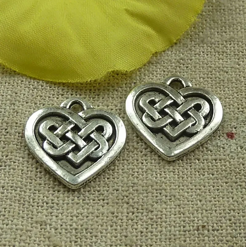 135 Stück tibetische Silber-Herz-Charms-Anhänger 18 x 18 mm C4579 DIY-Schmuckherstellung zum Basteln