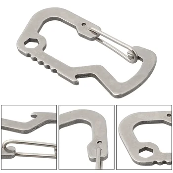 Bottle Opener Carabiner Outdoor Factory Home Silver Stainless Steel Quick Release 1 Pc 3.3*6.8cm D Shape Hiking 1