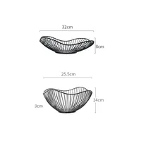 Fruit Basket Durable Metal Wire Storage Bowl Nordic Style Iron Home Snacks Bread Dining Table Indoor Cosmetic Storage Basket 6