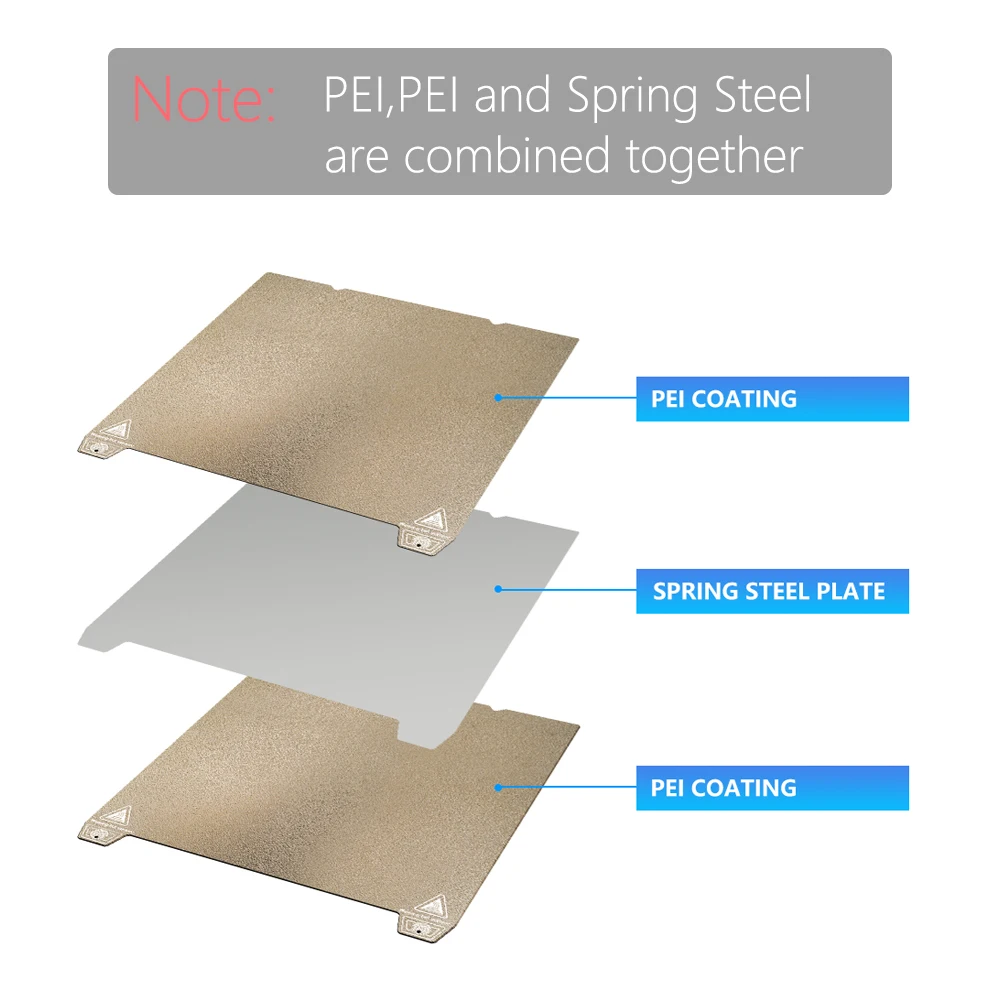 Textured PEI 3D Printer Build Plate with Smooth Magnetic Sheet