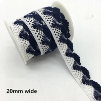 2 Yards/lot Apparel Sewing Fabric Ivory Cream Black Trim Cotton Crocheted Lace Fabric Ribbon Handmade Accessories 3