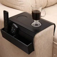 Couch Cup Tray Wooden Space Saving  Furniture Storage Tray Sofa armrest tray collapsible sofa wall table bamboo sofa arm support 2