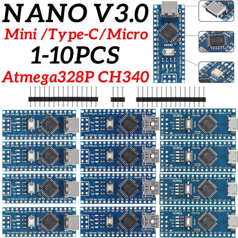 Mini-tipo-C-Micro-USB-Nano-3-0-con-el-controlador-Nano-Compatible-con ...