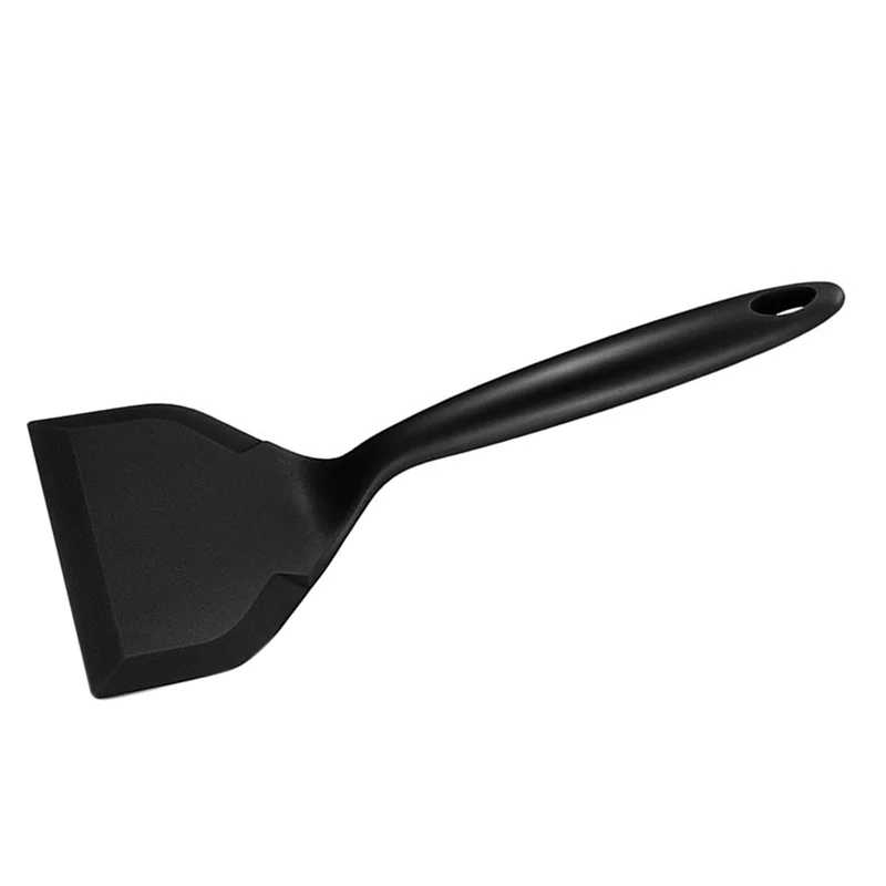 Hot Selling 2X Silicone Spatula Pancakes Shovel Omelette Spatula Turner For Eggs Fish Pancake Kitchen Scraper Black