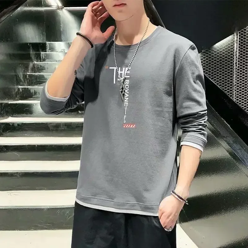 thumbnail image 1 of Sudaderas Cuello Redondo Capa Base Unicolor Hombre Jerseys Camiseta Lisa para Hombre Divertida Ropa de Calle Social Original Manga Larga Completa, 1 of 5
