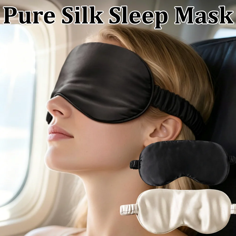 Luxurious Silk Sleep Mask - Ultimate Blackout Comfort with Breathable, Skin-Friendly Design