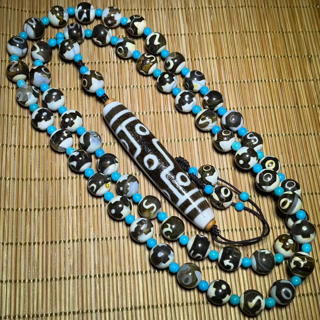 

Великолепное тибетское бриллиантовое ожерелье, девять глаз, подвесные бусины, бриллиантовый энергетический амулет, талисман с надписью Bless