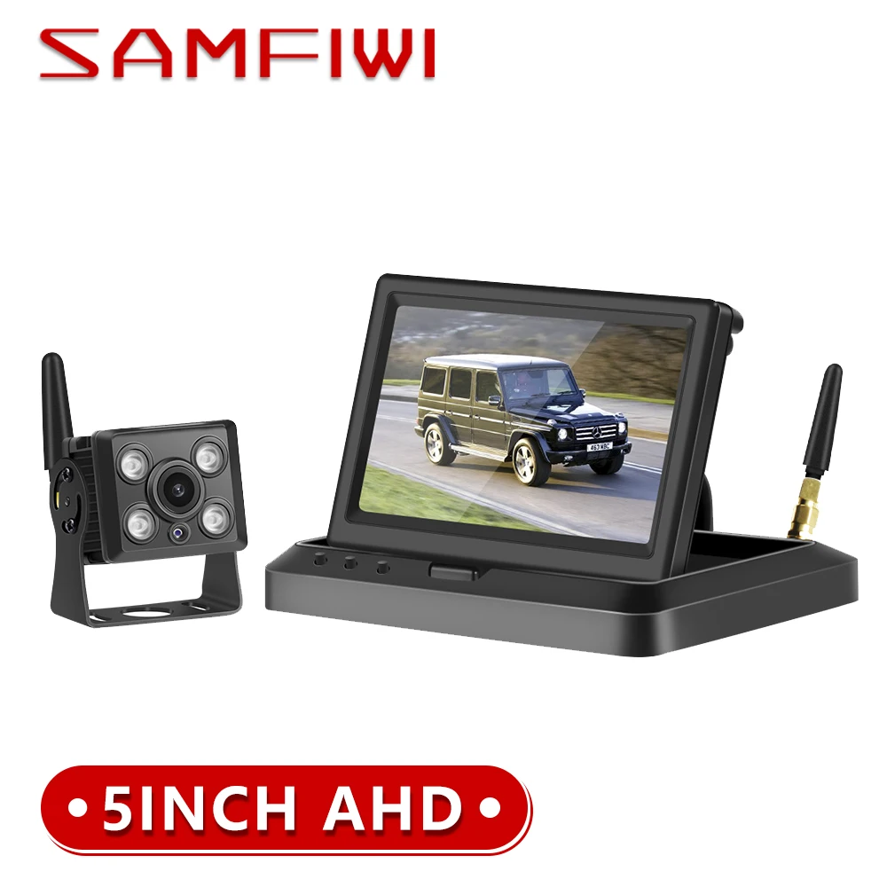 

AHD Wireless Car monitor Screen 5 inch TFT LCD IR Rear View Camera Reverse Backup Wifi Camera For Bus Truck