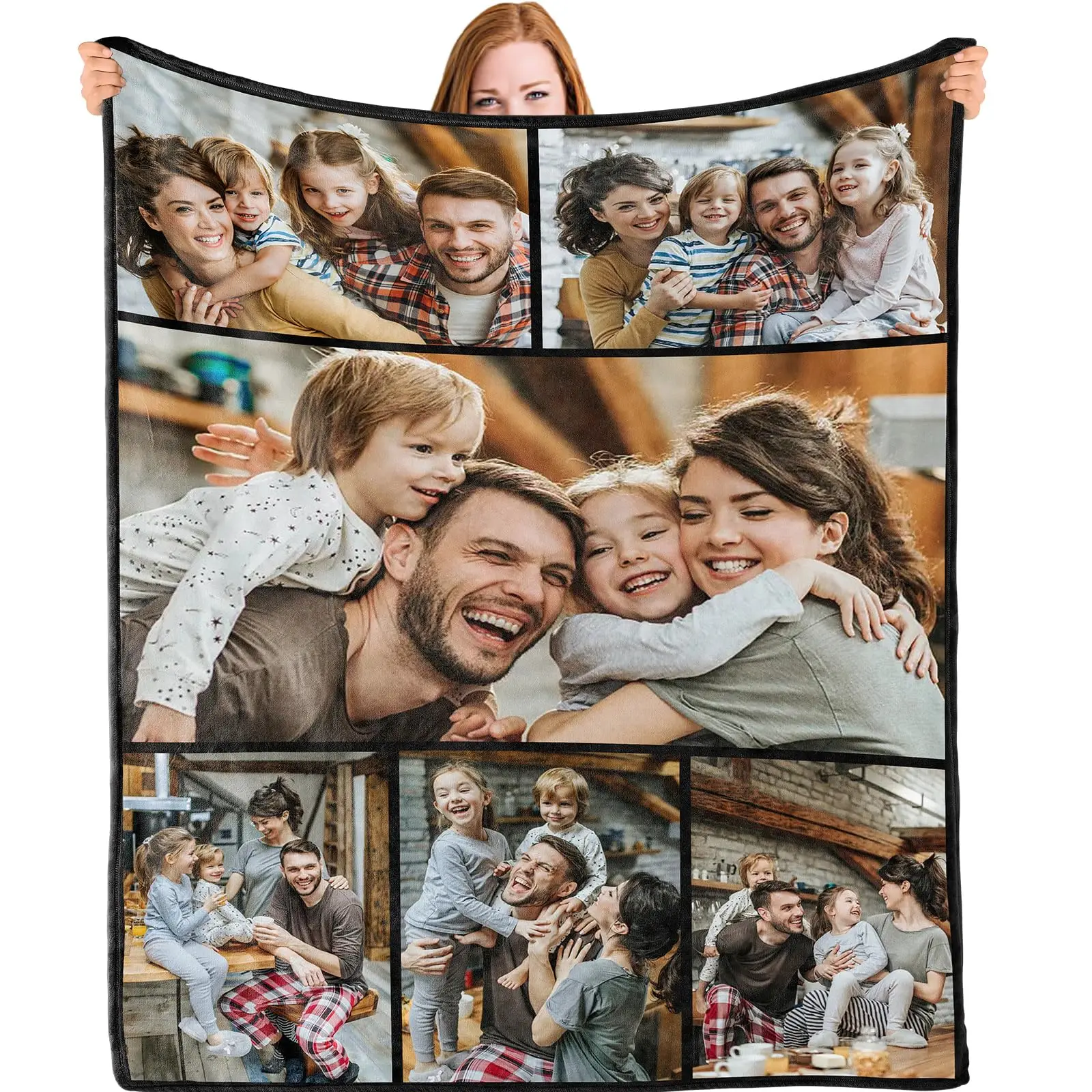 1 Stück Personalisierte Decke mit Ihrem Design, Logo oder Familienfoto, Warme Glatte Decke, Maßanfertigung für Liebhaber, Mutter, Vatertag Geschenkideen