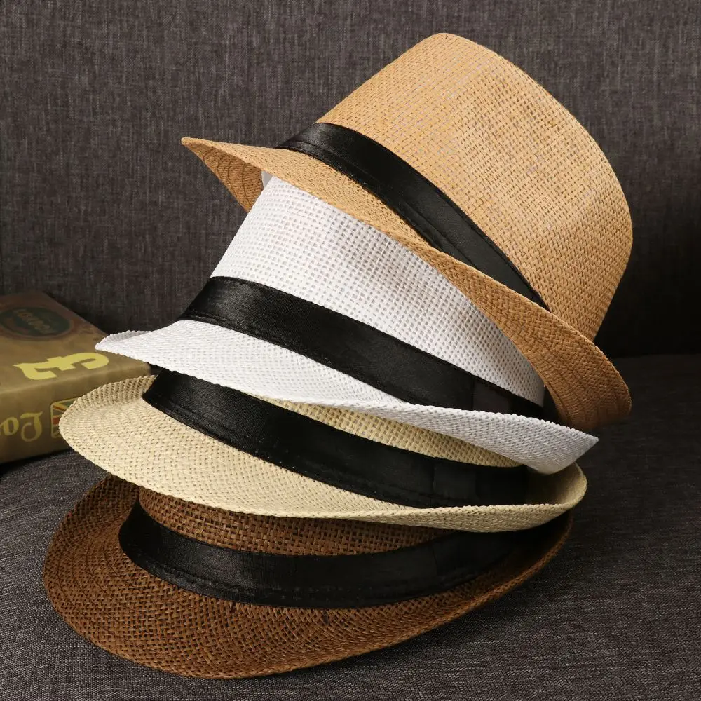 Sun Hat 1Pc Unisex Fashion Summer Beach Wide Brim Straw Panama Cowboy Fedora