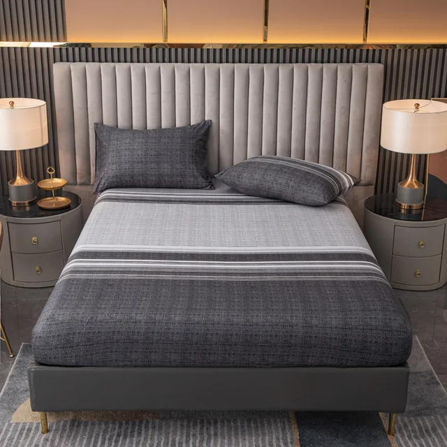Ensemble de draps et taies d'oreiller 100% Polyester, 3 pièces, imprimé, bande élastique autour du matelas, housse de lit King Size 2