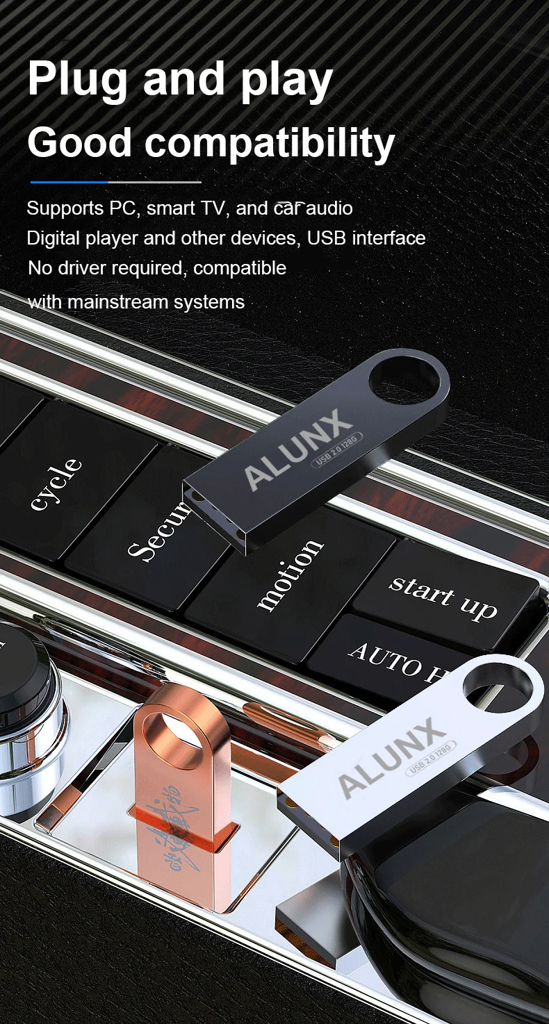 ALUNX 100% USB 플래시 드라이브, 128Gb 펜드라이브, 128Gb 메모리 스틱, 32Gb 4 Gb 금속 64 Gb 펜 드라이브, 8Gb USB 스틱, 16 Gb