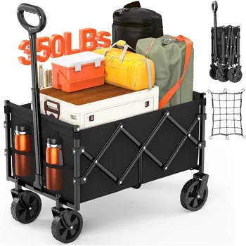 Heavy Duty Collapsible Wagon for Beach Shopping Sports Camping 1