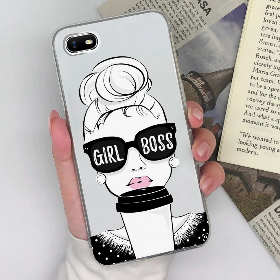 Cute Sweet Girl Transparent Soft Silicone Phone Case – 6.1 inches
