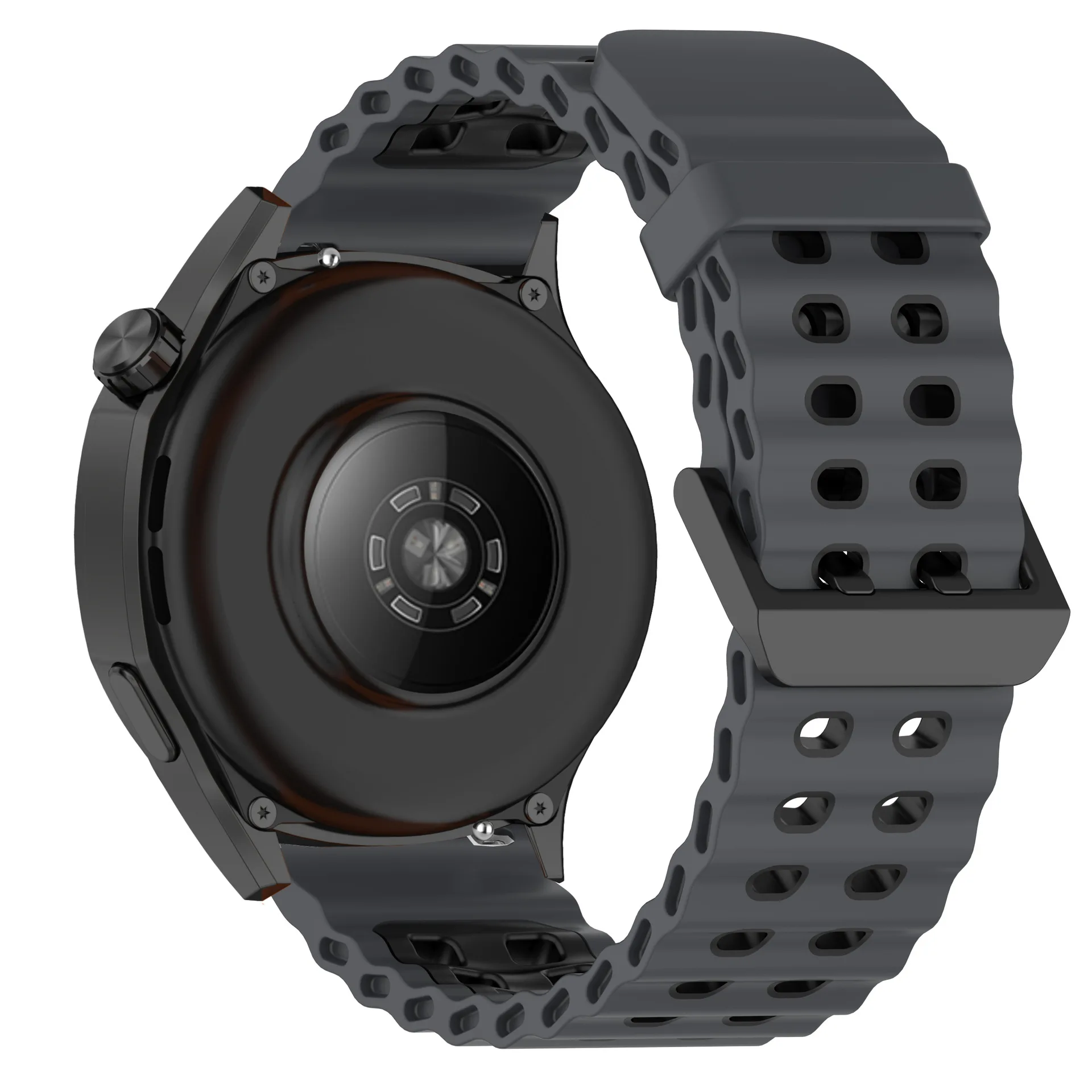 Two-Tone Breathable 22mm Silicone Marine Watch Strap