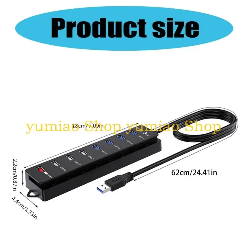 587B USB 허브 8포트 USB 허브 분배기(개별 스위치 포함) 4x USB 3x USB 2.0