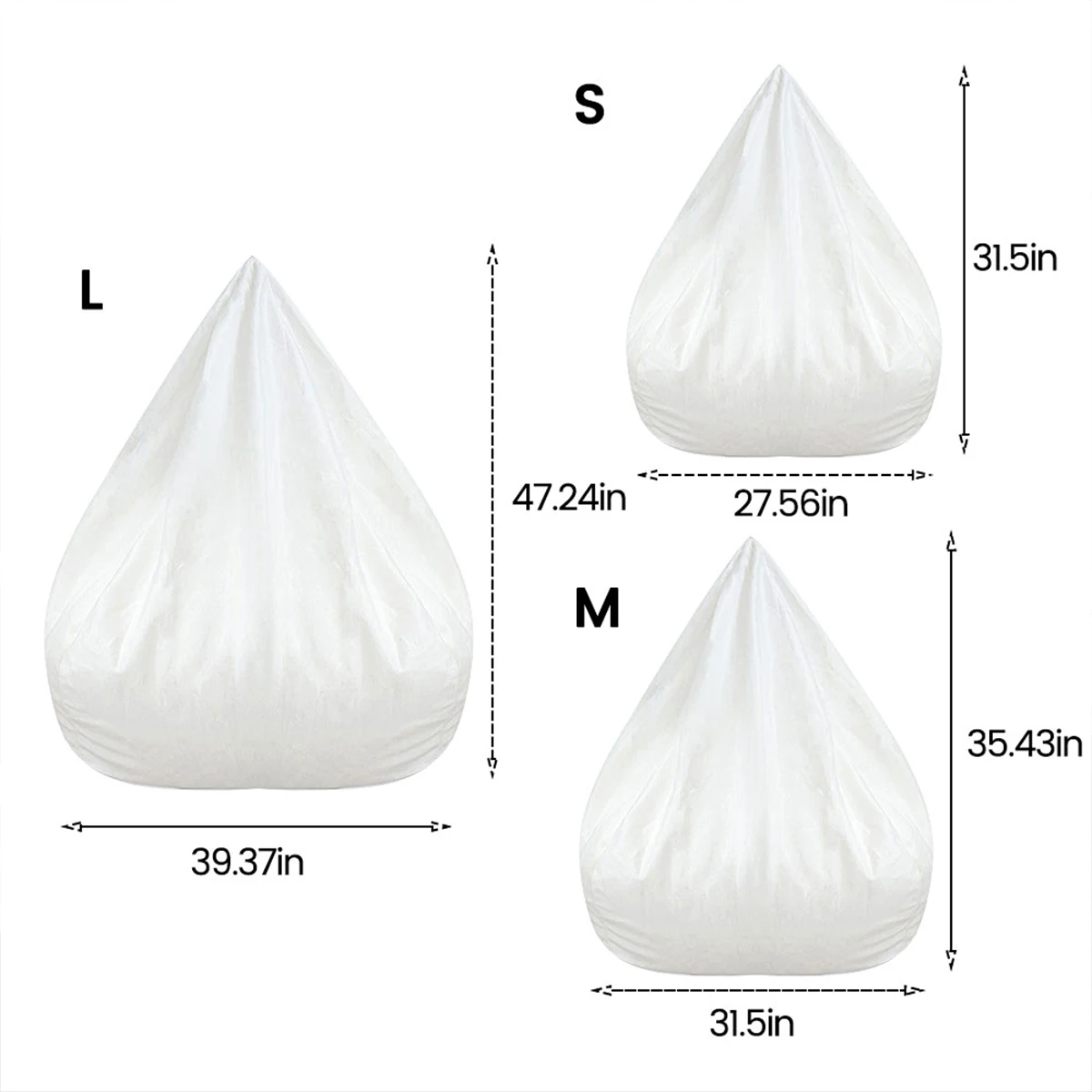 Removable Anti-Fouling Bean Bag Sofa Cover – Inner Liner Replacement for Bean Chairs (No Padding Included)
