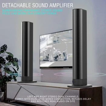 Home Theater 3D Stereo Surround Wireless Speaker Multi-Function Subwoofer Soundbar Support Foldable Split For TV/PC 5