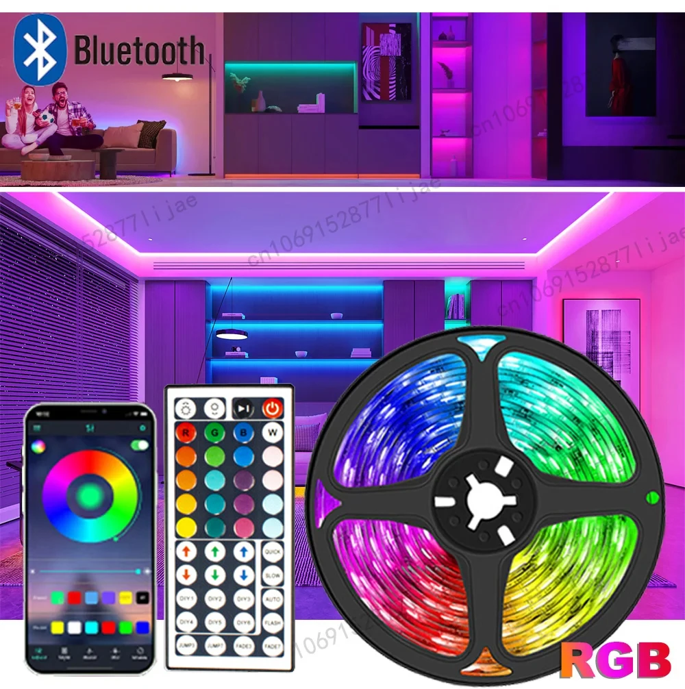방 장식용 LED 스트립 조명, 5050 RGB 테이프 얼음 조명, 블루투스 원격 2023 TV 백라이트 LED 조명, 1-5m, 10m, 15m, 20m, 30m 