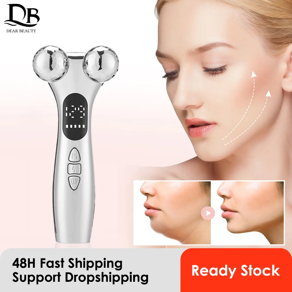 4D Roller Massaggiatore Facciale Ems Face Lift Device V-Face Slimmer Skin Tightening Double Chin Remover Eye Care Massage Beauty Roller