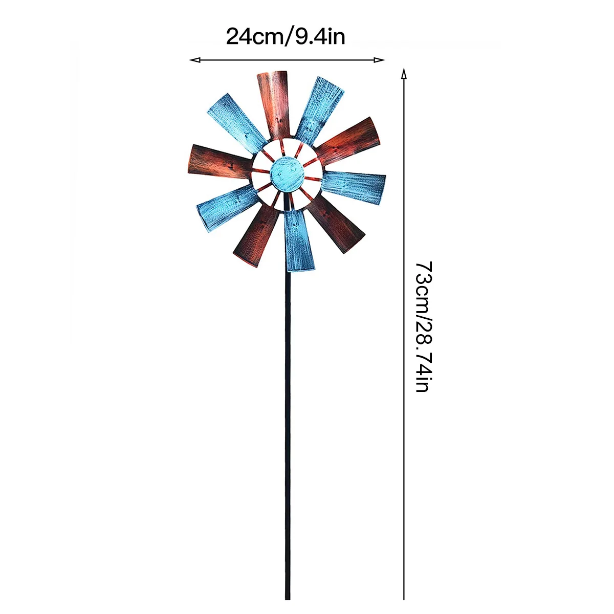 Flower Wind Spinner Stake Rainbow Metal Windmill Garden Decoration Garden Stake Outdoor Wind Sculpture Lawn Decoration garden art decor windmill toys wind spinner garden windmill