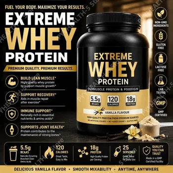 Vanilla Whey Protein Powder 2.2lb 18g Protein 33 Servings Fitness Nutrition Daily Protein Support for Adults 1