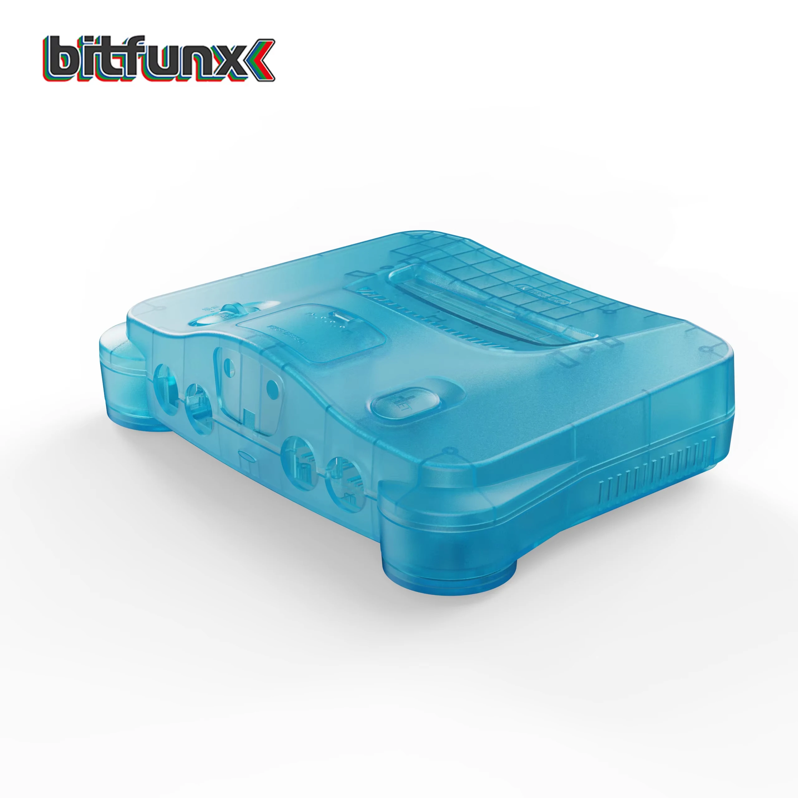 Bitfunx Ice Blue N64 Replacement Shell Transparent Case Protective