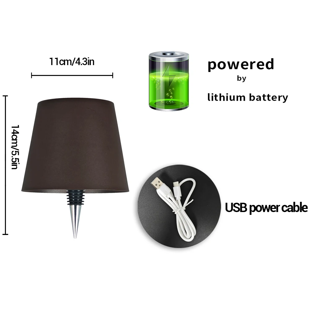Wireless Bottle Lamp , Touch Control of 3 Colors and Stepless Dimming, Suitable for Wine Bottles, An Alternative to Wine Corks 6