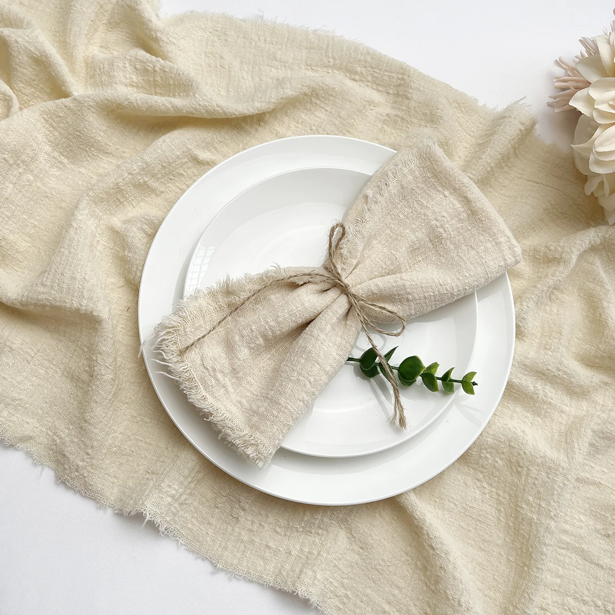 Pink Gauze Cotton Napkins - 10pcs Reusable Tea Towels for Weddings  Parties