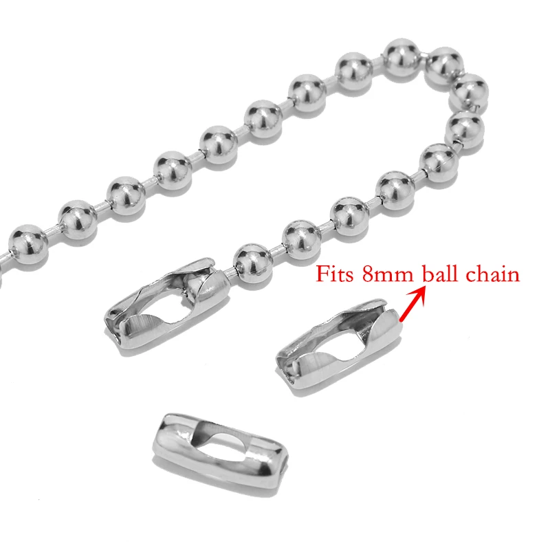 

20pcs Stainless Steel Large Ball Chain Buckle Connectors Clasps Fits 8mm Beaded Ball Chain For DIY Jewelry Making Findings