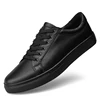 Spring Summer Flat Mens Casual Shoes Soft Pure Black Fashion Male Footwear Cool Young Man Street Style Comfortable 1